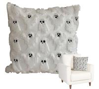 Jukeoiu Taies d'oreiller d'Halloween en peluche avec fermeture éclair invisible pour canapé, sofa, lit, salon, cuisine, chambre à coucher, scène d'automne 45,7 x 45,7 cm