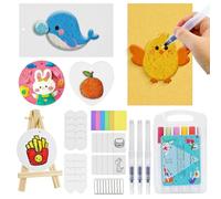 Jukibole Peinture Gonflante, 62 Pièces Puffy Paint, 3D Drawing Canvas Sponge avec 38 Feuilles de Papier éponge pour Peinture, 12 Stylos Acryliques, Puffy Popcorn Draw Texture Painting pour Enfants