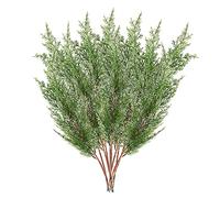JUKIDS Lot de 10 branches de cyprès artificielles de 41,9 cm - Tiges de cyprès en cèdre synthétique - Pour bricolage, guirlande/couronne, jardin, décoration d'intérieur