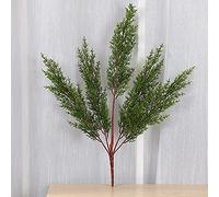 JUKIDS Lot de 5 branches de cyprès artificielles, tiges de cyprès de cèdre artificiel de 52 cm, pics de pin de verdure, cyprès de pin synthétique pour bricolage, guirlande/couronne, jardin, décoration