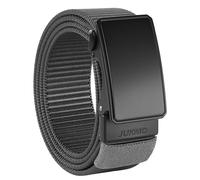 JUKMO Ceinture à cliquet en nylon pour homme de 3,8 cm, ceinture décontractée avec boucle coulissante pour jeans, sans trous, bordure réglable pour s'adapter, gris, 54-58W / 65L/3XL