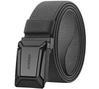 JUKMO Ceinture tactique extensible pour hommes, travail militaire Rigger randonnée, 3,8 cm, sangle en nylon élastique à cliquet à dégagement rapide dans une boîte cadeau, gris, X-Large-for Waist 46