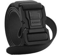 JUKMO Ceinture tactique pour homme avec serrure, travail militaire, 3,8 cm, toile en nylon extensible, ceinture de randonnée à dégagement rapide avec boucle de ceinture de sécurité robuste, Noir ,