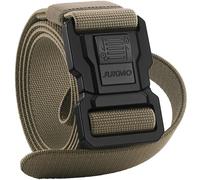 JUKMO Ceinture tactique pour homme avec serrure, travail militaire, 3,8 cm, toile en nylon extensible, ceinture de randonnée à dégagement rapide avec boucle de ceinture de sécurité robuste, Coyote,