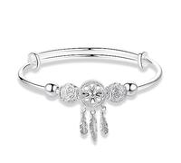 Jukoclut Bracelet réglable tendance avec plumes attrape-rêves pour femme, One Size, Cuivre, Pas de gemme