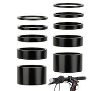 JUKOTA 10 Pièces 28.6 mm Entretoise de Potence de Vélo Ahead,2/3/5/10/20 mm Entretoise de Potence de Vélo en Aluminium,pour Velo de Route et VTT