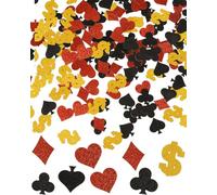 JUKOTA 100 Pcs Sursurprise Confettis de poker de casino, décorations de fête de casino, dispersion de table en paillettes pour Las Vegas Game Night Party Supplies