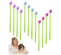 JUKOTA 12 pièces Stylo à bille Nouveauté de fleurs Couleur aléatoire Fleur aléatoire 0,5mm Black Stylo à bille Gel Stylo à encre École Enfants Cadeau étudiant Fournitures de bureau Stylo à bille
