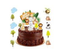JUKOTA 13 décorations de gâteaux animaux pour enfants : décorations de gâteaux sur le thème des animaux de la forêt et décorations pour les anniversaires, les fêtes d'enfants et les décorations