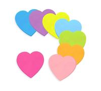 JUKOTA 160 Pièces Note Autocollant,Super Sticky Notes,8 Couleurs Feuilles Forme De Coeur Auto-Adhésif Couleur Notes Adhésives,Listes De Choses À Faire Et Rappels Repositionnable pour L'École,La