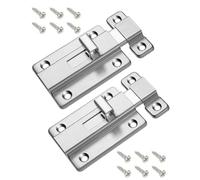 JUKOTA 2 Pcs 2 pouces Loquet Porte Targette Acier Inoxydable Mini Verrou de Baie Coulissante Convient aux portes de jardin fenêtres entrepôts (Argent)