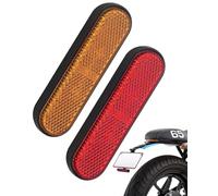 JUKOTA 2 Pièces Catadioptre Moto E4 Homologué - Auto-adhésif,Réflecteur Arrière 101x30mm - Pour Moto/Vélo/Scooter(Rouge,Orange)