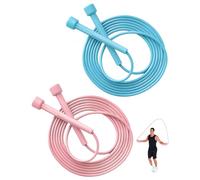 JUKOTA 2 Pièces Corde à Sauter Réglable pour Enfants,Corde à Sauter pour Enfants de 280 CM Longueur avec Poignée,pour Garçons,Filles,Fitness,Adulte,Entraînement,Développement Osseux(Rose,Bleu)