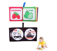 JUKOTA 2PCS Livre d'Éveil Noir et Blanc Bébé 0-12 Mois -livre noir et blanc bébé,carte noir et blanc bébé, Livre Sensoriel Pliable à Haut Contraste - livre tissu bébé eveil,livres d'éveil