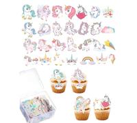 JUKOTA 80 Pièces de Deco Gateau Licorne, Decoration Gateau Licorne, Parfait pour Anniversaire Enfant et Collection, Idéal pour Thèmes et Célébrations