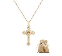 JUKOTA croix chretienne femme,Collier Croix Femme, Collier Croix Chretienne, Pendentif Croix Chrétienne, Hypoallergénique Chaîne Plaquée, Cadeau Bijoux pour Femmes,Avec 1 sac de rangement