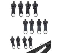 JUKOTA Curseur Fermeture Eclair, 12 Pcs Reparation Fermeture Eclair, Remplacement Instantané Universel Curseur Fermeture Eclair pour Vestes,Manteaux,Valises-Détachables-Faciles à Utiliser