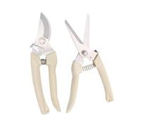 JUKOTA Jeu de Sécateur Jardin 2 Pièces,Ciseaux Antidérapants avec Poignée Verrouillable,Cisailles Jardin Multifonctions pour Cueillette Taille,Peut Couper Plante Jardins,Fleur,Branche(Couleur Crème)