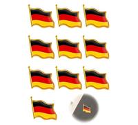JUKOTA Lot de 10 broches de l'Allemagne - Pour drapeau de l'Allemagne - Durable et résistant aux couleurs, 2.5x2cm, laiton, fer