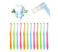 JUKOTA Lot de 12 brosses à dents orthodontiques double face en forme de V avec poils souples pour appareil dentaire et nettoyage des détails, élimination de la plaque dentaire et du tartre (couleurs