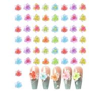 JUKOTA Lot de 50 breloques 3D en forme de fleurs pour ongles, Accessoires de design d'ongles, Fleurs colorées déco, Petites pierres d'ongles, Flowers Nail, Adapté aux arts d'ongles et style Y2K