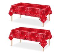 JUKOTA Spider Nappe pour Anniversaire d’Enfant 108×180 cm, Décoration d’Anniversaire et Halloween pour garçon, Déco 1 an, Nappe de fête pour Enfants, Accessoire de décoration de fête (2-Rouge)