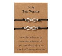 JUKOTA Sœurs Bracelet Meilleur Ami Amitié BFF Bestie, Bracelet Femme Argent Infini, Correspondant Longue Distance Promesse Bracelets Cadeau Pour Adolescentes Femmes Mère Fille