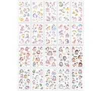 JUKOTA Tatouage Temporaire Enfant,20 Feuilles Etanche Tatouage Ephémère Licorne Kit Tatoo pour Garçons Filles,Tatouages Dessins Animés Enfants,Cadeaux Enfants pour Anniversaires,Halloween,Noël
