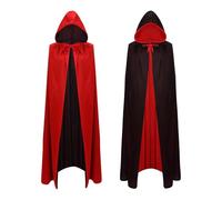 JUKOTA Vampire Cape Capuche Noir Rouge Réversible Cape pour fête d'halloween Costume Halloween Cosplay Costume de Carnaval Carnaval Cape À Capuche Enfants et Adultes