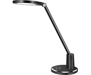 JUKSTG Lampe de bureau LED, 64 pcs LEDs Lampes de table pour les yeux, 10 niveaux de luminosité avec 5 modes,contrôle tactile Lampe de chevet enfant, Lampe de lecture 12 W, Noir