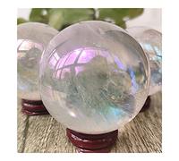 JUKUCKV Angel naturel placage aura boule de cristal transparent revêtement titane arc-en-ciel quartz pierre précieuse sphère guérison Reiki soutien spirituel (taille : 1 pièce)