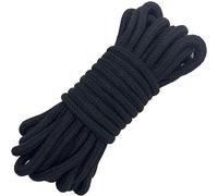 Jukway Cordon en coton tressé souple et solide - 8 mm - 10 m - Corde à nouer en coton - Corde épaisse à usages multiples - Pour le bricolage, la décoration (10 m, noir, 1)