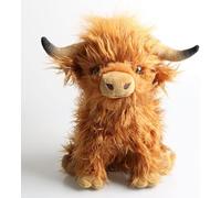 JULAN Peluche vache des Highlands de 25 cm, animal en peluche mignon de taureau des Highlands écossais, jouet de ferme doux pour décoration d'intérieur, cadeau de Noël, d'anniversaire