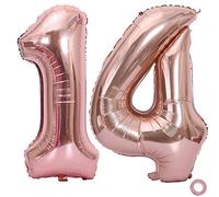 Juland Nombre de Ballons en Or Rose Ballon d'anniversaire XXL Giant Foil Ballons Mylar à Grandes Feuilles Ballons géants de 40 Pouces pour Les décorations de fête d'anniversaire - 14