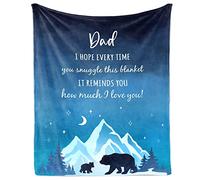 Julazy Couverture Cadeau pour Papa, Cadeau d'anniversaire de la Part de sa Fille et Fils, 152,4 x 127 cm, Cadeau de fête des pères pour Papa, idée Cadeau de la Part de sa Fille et de Son Fils