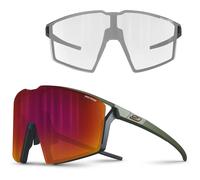 Julbo Lunettes de soleil Edge verres à effet miroir Spectron 3 rouge + Spectron 0 transparent Kaki mat