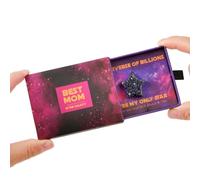 JULEASEL Pocket Hug, « Best Mom in the Galaxy » - Étoile brillante naturelle - Fait à la main - Cadeau d'anniversaire pour maman