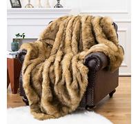 JULEMY Couverture Fluffy Doux et Chaud,Plaid Couverture Fausse Fourrure,Couverture en Fourrure de Luxe légère,Couverture de Chevet,Très Confortable et Luxueux
