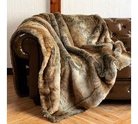 JULEMY Couverture Fluffy Doux et Chaud,Plaid Couverture Fausse Fourrure,Couverture en Fourrure de Luxe légère,Couverture de Chevet,Très Confortable et Luxueux