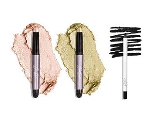 Julep Eyeshadow 101 Lot de 3 crayons à paupières Crème à poudre + When Pencil Met Eyeliner multi-usages Longue durée Noir et nacré