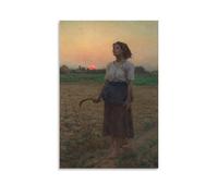 Jules Breton Poster mural moderne « The Song of The Lark » - Impression minimaliste pour salon, chambre à coucher et bureau - Une décoration simple mais frappante pour les maisons modernes - 50 x 75