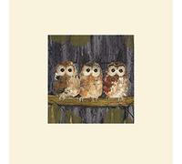 Julia Burns (Three Tawny Owls 30 x 30 cm Montée d'impression