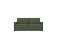 Julia - canapé lit 3 places convertible express couchage quotidien 140 cm matelas 18 cm en tissu - Vert
