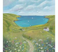 Julia Crossland - imprimé "Along The Path" PM11917 (40 cm x 40 cm) (Grün/Blau)