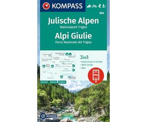 Julian Alps, Triglav National Park / Alpi Giulie 1:25,000: 3-in-1 hiking map with activity guide, including a map for offline use in the KOMPASS app