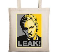Julian Assange Hope Style Pop Art Poster Fuite Naturel Écologique Coton Tote Bag Beige