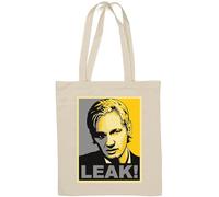 Julian Assange Sac fourre-tout en coton naturel avec inscription « Hope » Blanc