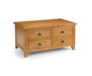 Julian Bowen Astoria Table Basse 4 tiroirs Chêne 50 x 100 x 60 cm