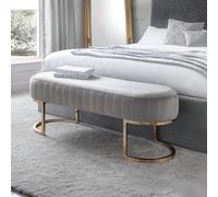 Julian Bowen Banc Harrogate, gris, Height: 42, Width: 117.5, Depth: 42.5cm