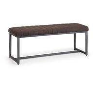 Julian Bowen Banc rembourré Brooklyn, Anthracite, métal, Taille Unique